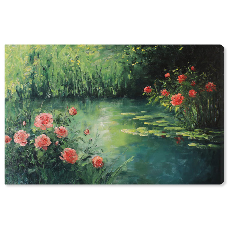 Ruby Bloom Lake Wrapped Canvas Landscape Art, 24" x 16"
