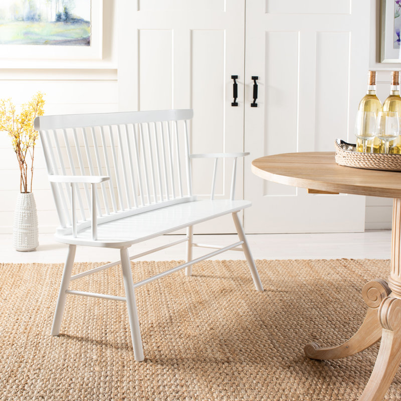 Solid Wood Bench, White