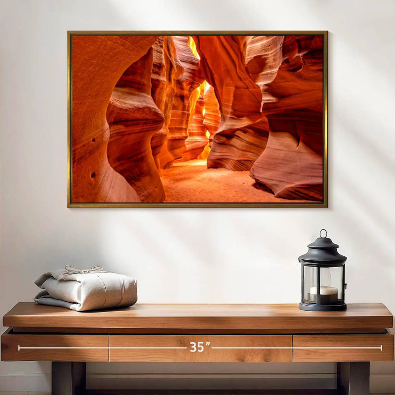 Canyon ensoleillé en Arizona, Cadre flottant doré, 25 po x 17 po