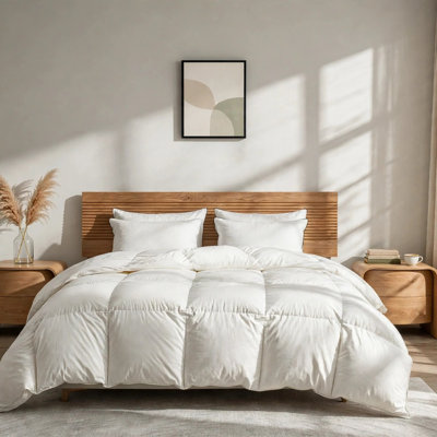 All Season Down Blend Comforter/ Duvet Insert with Soft Cotton Blend Cover, King