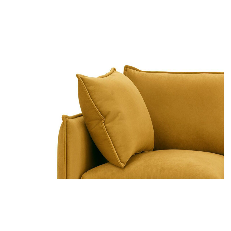 Neptali 2 Seater Velvet Sofa, Yellow