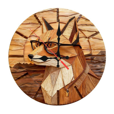 Horloge murale ronde en bois 10 po, mouvement à quartz silencieux, imprimé UV, à piles