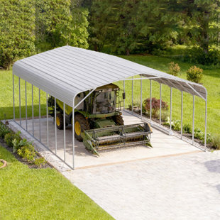40FT X 20FT Metal Carport Garage – Weatherproof Steel Vehicle Shelter