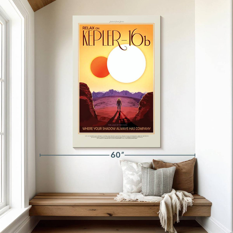 Oberle Retro Kepler 16B Print, 51" H x 34" W