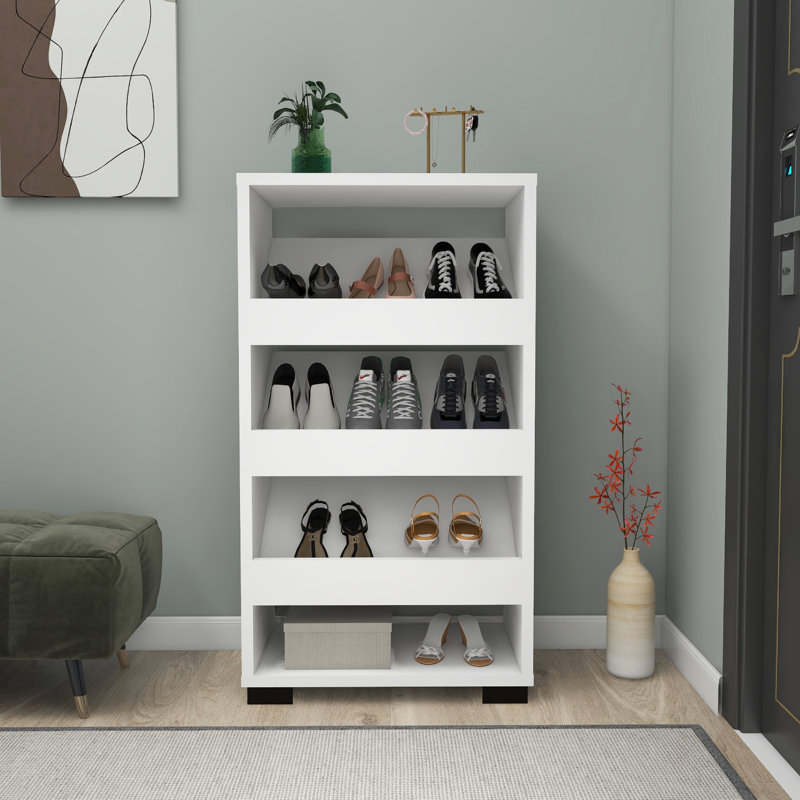 Shoe Rack 12 Pair Leslie, White