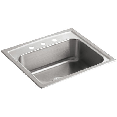 Toccata 25" L x 22" W x 7-11/16" Top-Mount Single-Bowl Kitchen Sink with 3 Faucet Holes