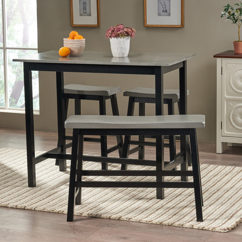 Ensemble de bar élégant 3 pièces avec tabourets hauts et table - parfait pour les bars à domicile, les cuisines et les espaces de divertissement