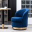 Siège pivotant en velours bleu - Chaise moderne chic et confortable avec aspect rotatif-1081875766