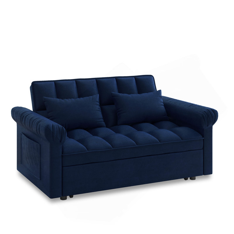 Canapé-lit avec causeuse Loveseat, dossier réglable bleu