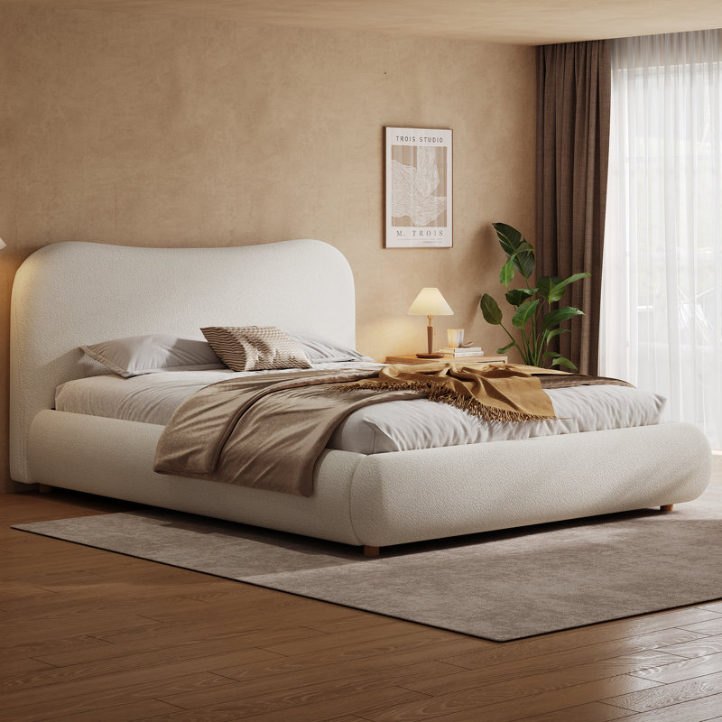 Rockford Ottoman Storage Bed Frame With Curved Headboard And Boucle Fabric, Double (4'6)