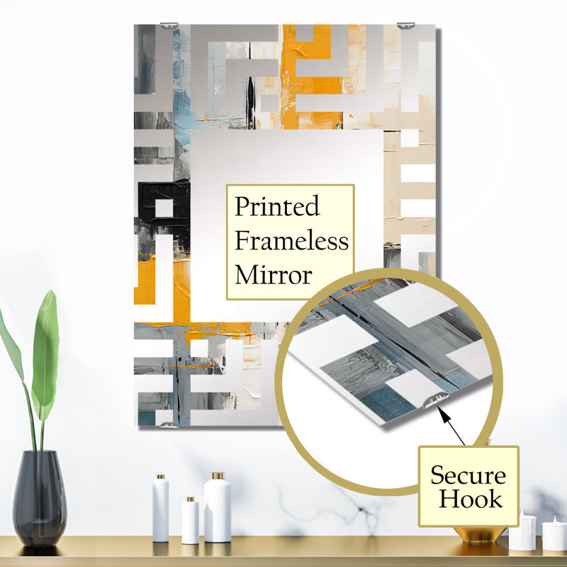 Paint Elegance II - Miroir mural décoratif à collage abstrait MIR137261, 32 po x 24 po