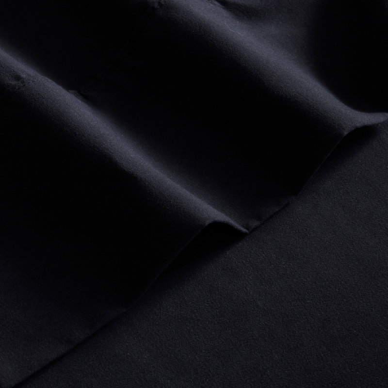 Microfiber Percale Sheet Set, Black, Full/Double Sheet Set+Fitted Sheet+2 Pillowcases