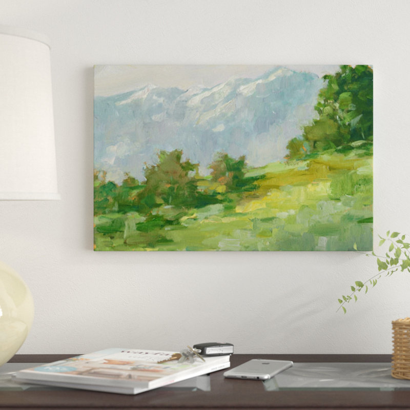 «Mountain Backdrop I», reproduction sur toile, H 26 po x l 40 po x P 1,5 po, Pas de tapis, Toile tendue