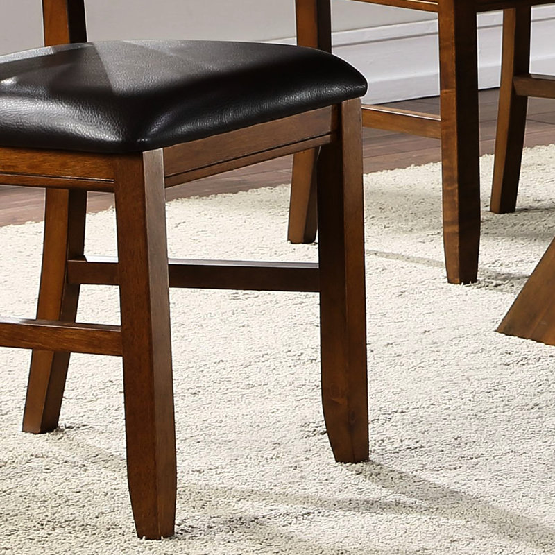 2 pièces et chaises de salle à manger en noyer - Conception sans accoudoirs élégante avec siège en mousse confortable en bois pour la zone et rembourré rustique