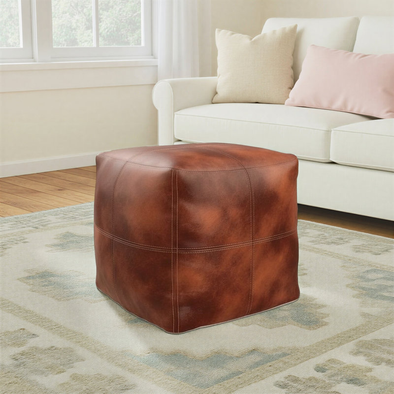 Leather Pouf