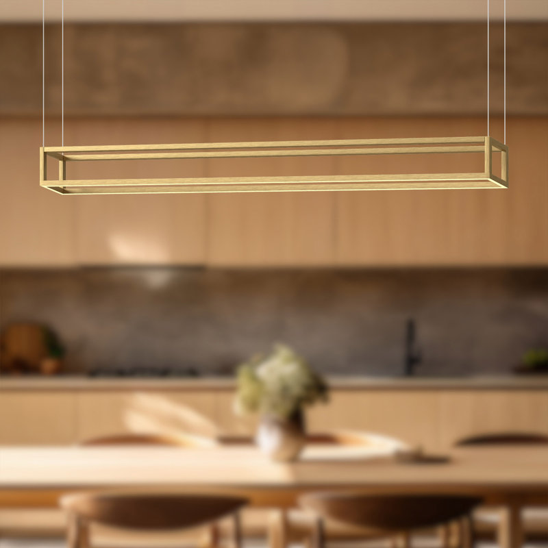 Luminaire suspendu à 1 lumière DEL pour îlot de cuisine Plaza, Or brossé