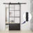 BARNSMITH 36 in. W x 84 in. H Clear Glass and MDF Clear Barn Door with Barn Door Hardware