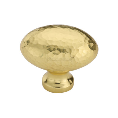 Heritage Brass Heritage Cabinet Knob Victorian Oval Hammered Design