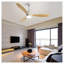 Ventilateur de plafond 52 pouces avec lumière et télécommande - Pales en bois massif Nickel brossé pour salon / chambre à coucher