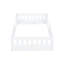 White Twin Wood Platform Bed With Guardrail - And Practical Build In High Load Capacity, Stable