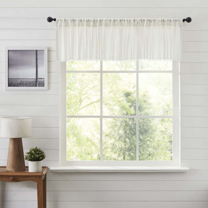 Nashali Cotton Tailored Window Valance, 90" W x 16" L