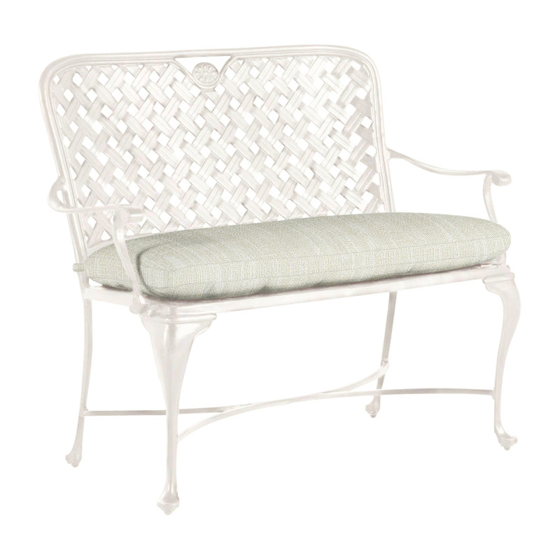Provance Aluminum Garden Bench, Ancient Earth, Rollo Chambray, No Welt
