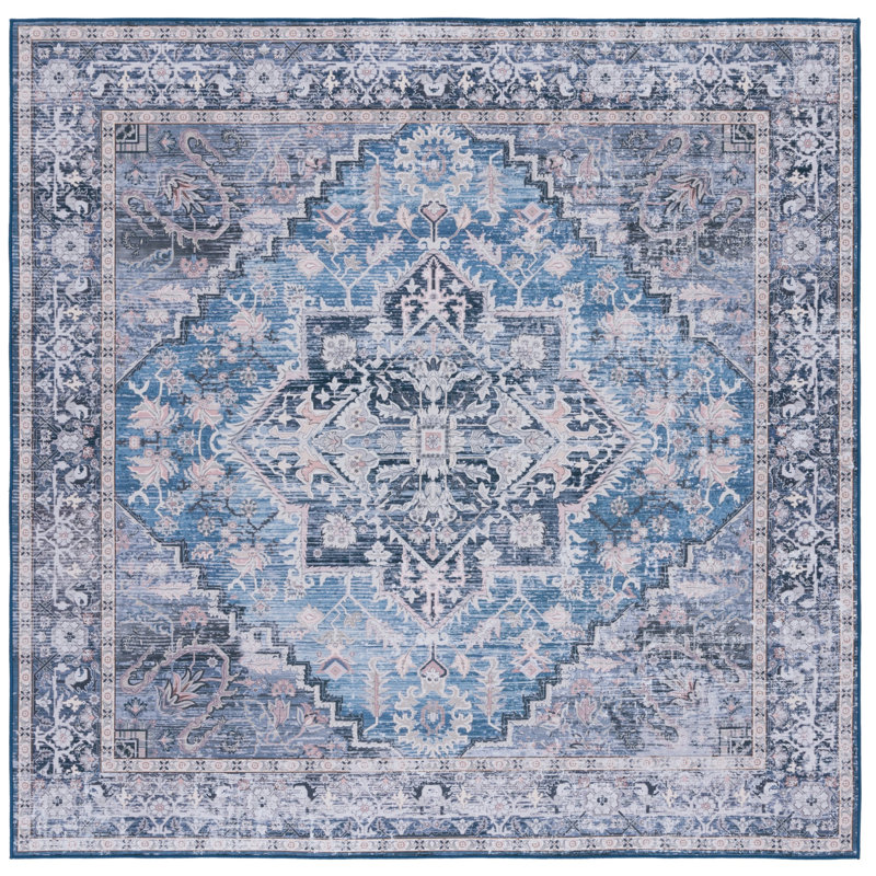 Tapis oriental bleu / gris czarnetzki, Carré 6 pi