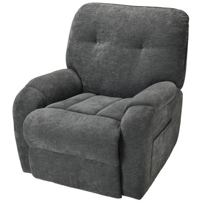 Modern Chenille Swivel Rocking Gray Recliner
