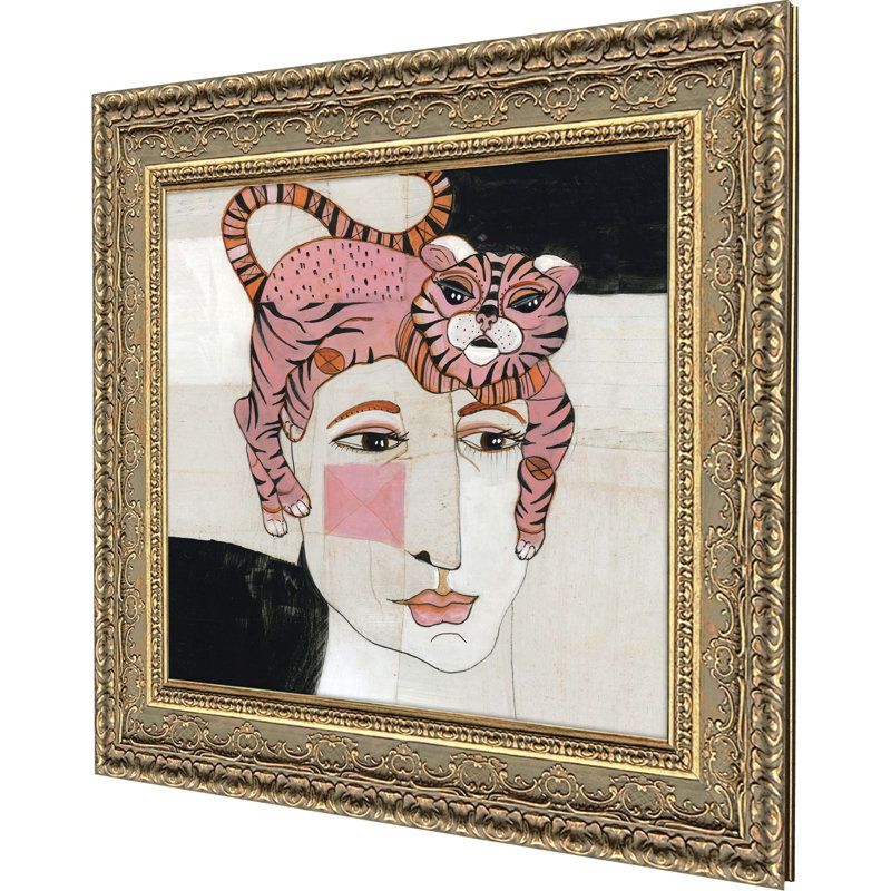 Art encadré de poils de chat