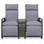 Causeuse inclinable en osier pour patio
