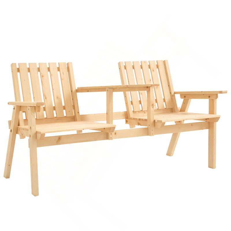 Banc avec ensemble de table Banc de patio, banc de jardin avec table du milieu et trou pour parasol