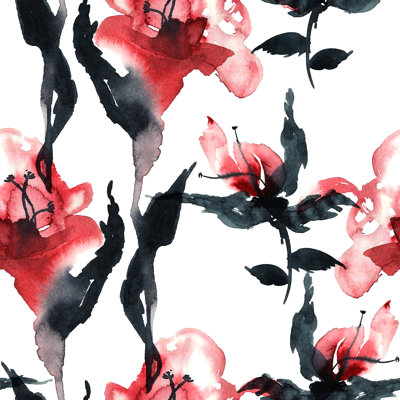 Red Beautiful Flowers - Wrapped Canvas Painting