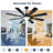 Cissline 62" Black Modern Ceiling Fan with Remote and LED Light Kit for Bedroom