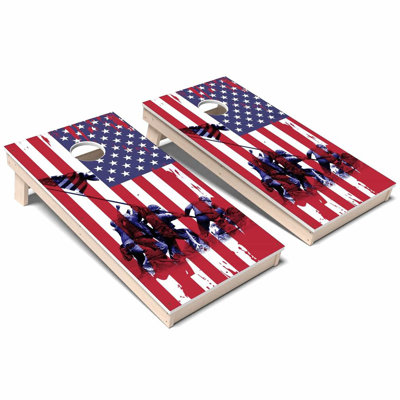 Ensemble de planche de jeu de cornhole toutes saisons Military Marines Iwo Jima