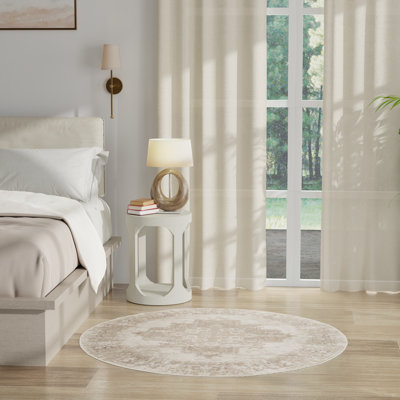 Burnie Oriental Ivory/Beige Area Rug