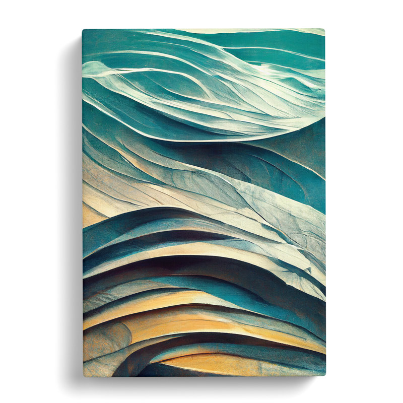 Abstract Art Ocean Wave No.1 - Wrapped Canvas, 76cm H x 50cm W