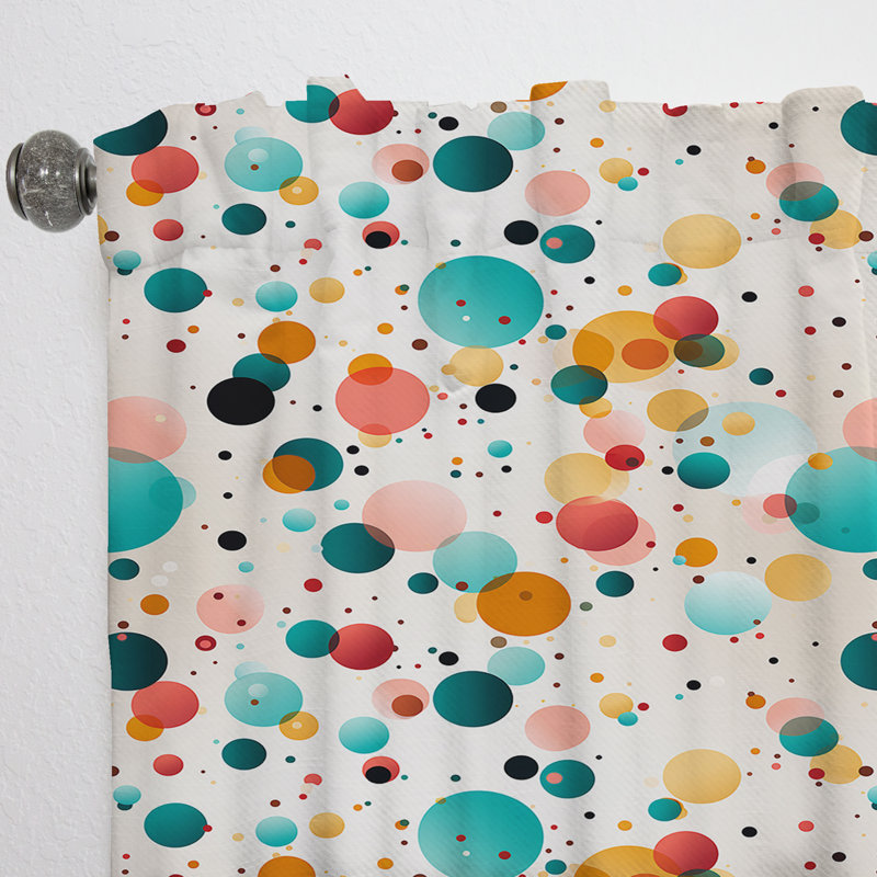 Motif à pois multicolore vibrant III - rideau abstrait - rideau obscurcissant - 1 panneau, L 52 po x L 84 po