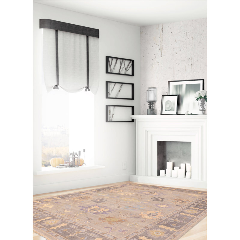 Tapis moderne gris Oushak 8 pi 0 po x 9 pi 10 po