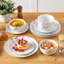12 Piece Porcelain China Dinnerware Set - Service for 4 