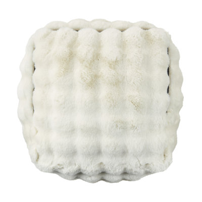 Plush Faux Fur Pouf by Saro