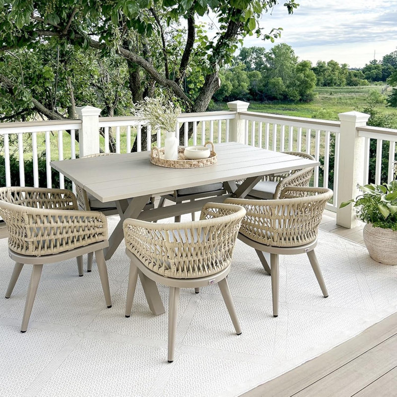 8 - Person Patio Dining Set with Rectangular Table , Cushions Included
