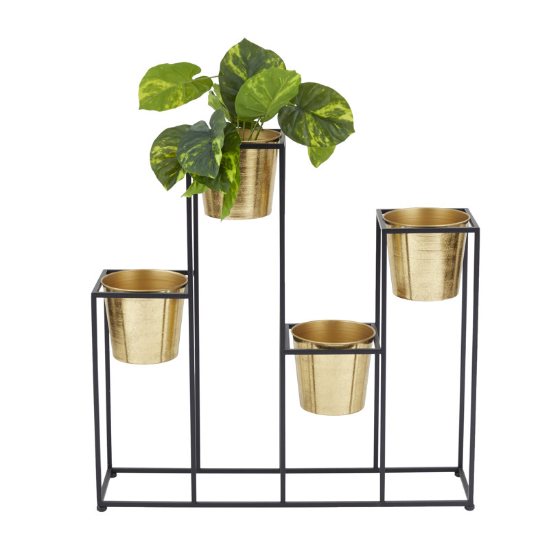 Ensemble 4 pièces cache-pot en fer