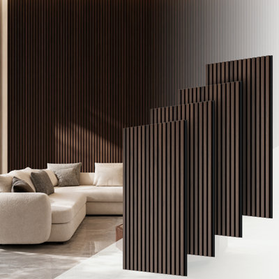 4 panneaux muraux décoratifs en bois massif de 45 po x 23 po pour la décoration intérieure de murs et de plafonds, panneaux muraux insonorisants, art mural insonorisant et insonorisant (29,72 pieds carrés / cas)