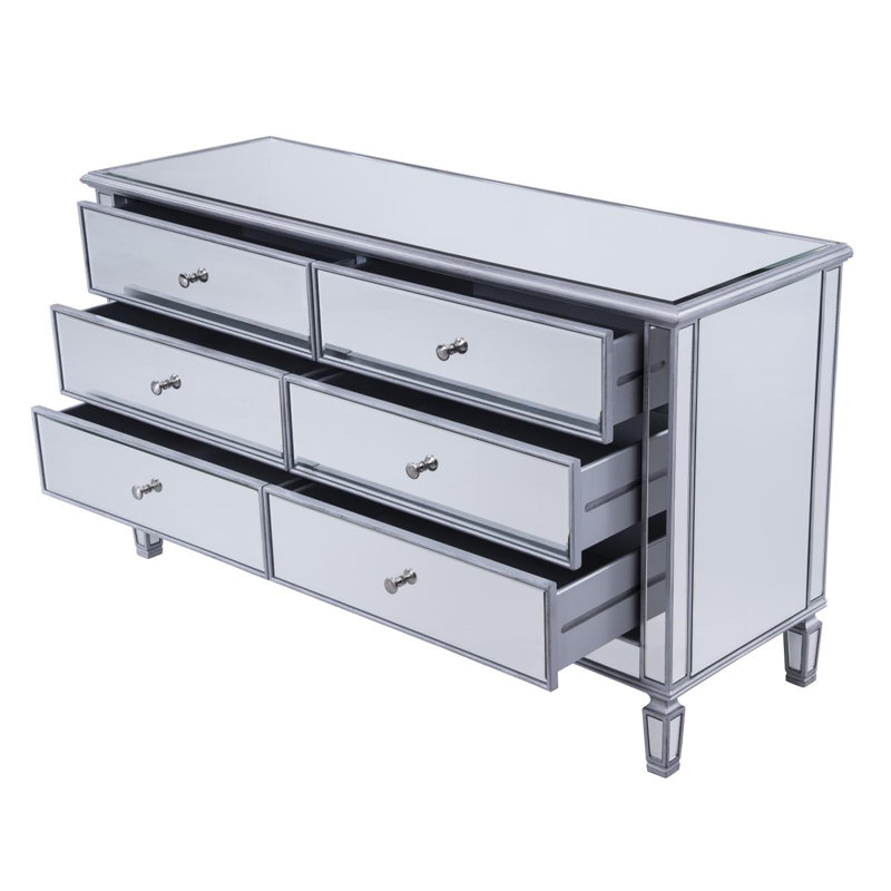 Brixton 60'' W 6 - Drawer Dresser, Antique Silver