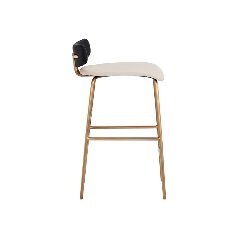 Lorelei Upholstered Stool, Black Faux Leather, Counter Stool (26" Seat Height)