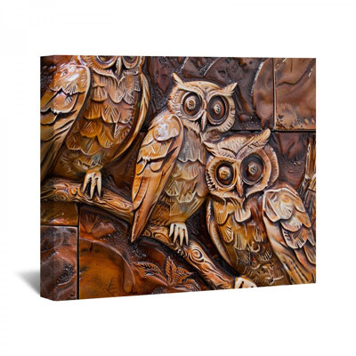 Hiboux encadrés sur toile