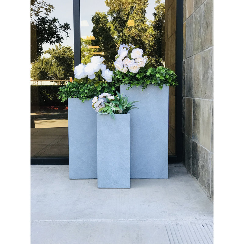 Ensemble de 3 boîtes à fleurs Garner, Ciment