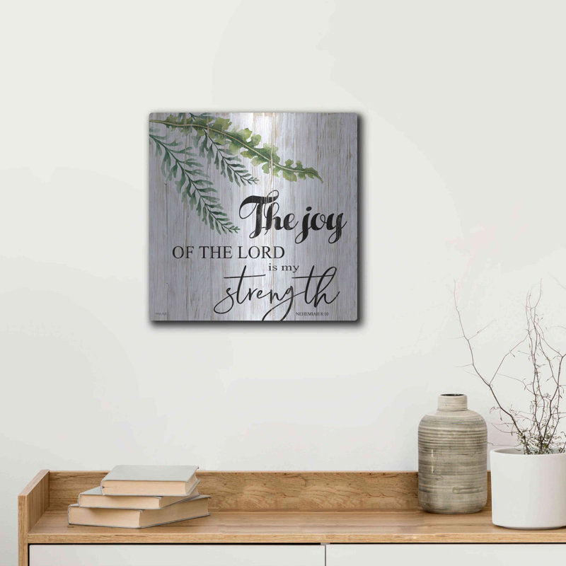 12" x 12" Gray Metal Wall Art with Inspirational Quote