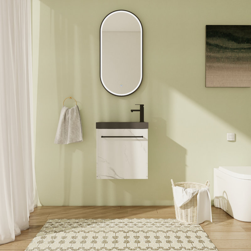 Meuble-lavabo simple mural 20 po avec comptoir en résine