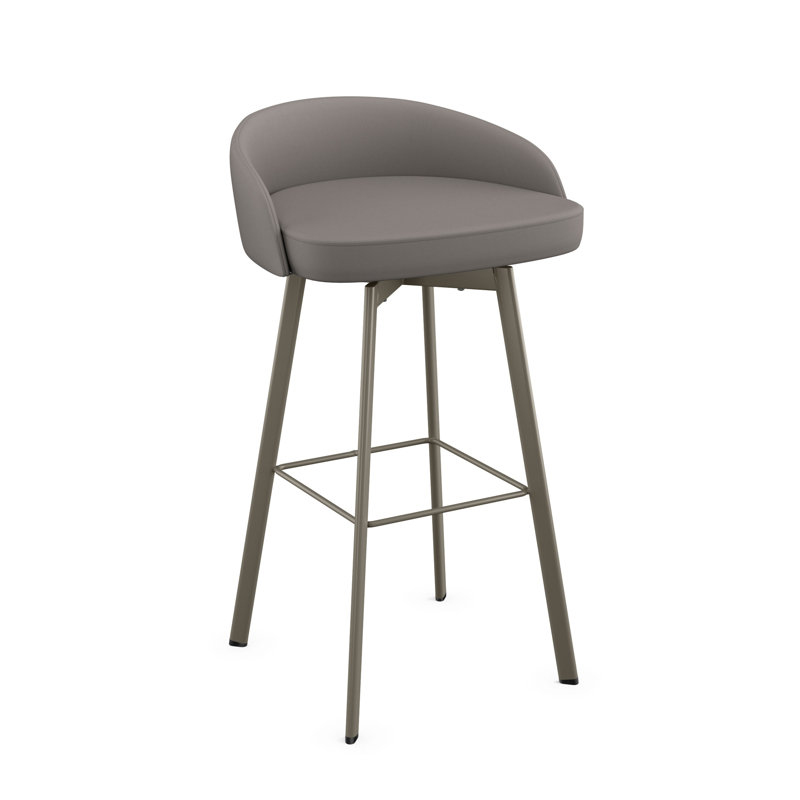 Tabouret de bar et de comptoir pivotant Bethanee, Tabouret de comptoir (siège d'une hauteur de 26 p, Taupe, Gris